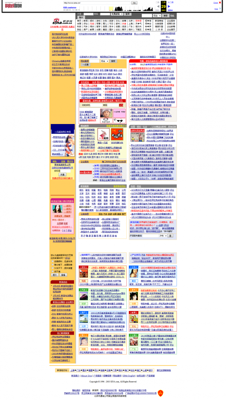 2003年新浪主页